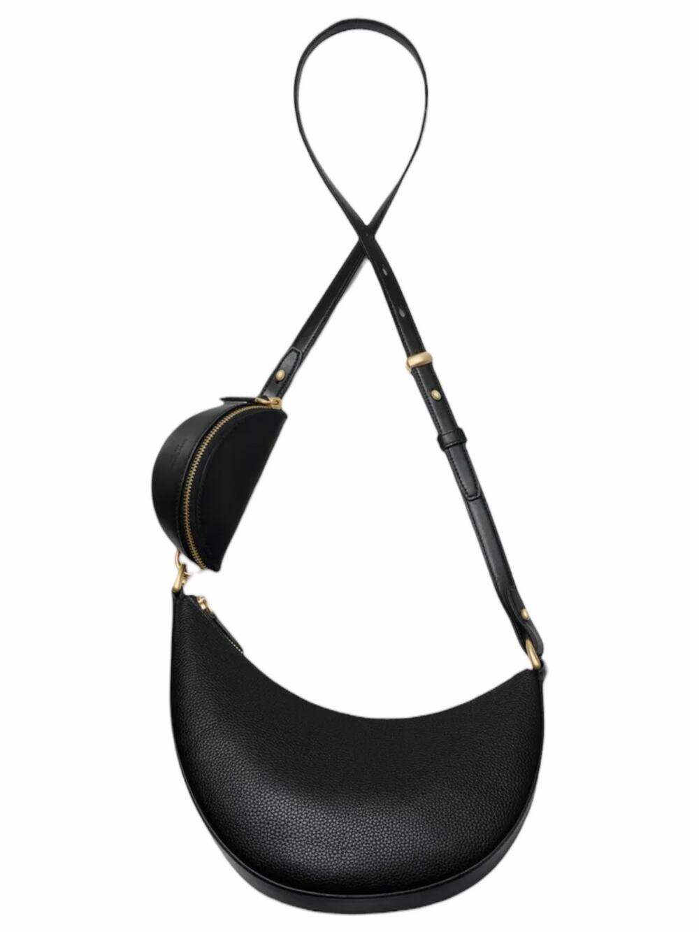 Kate Spade Duo Small Pebbled Leather Crossbody Bag Black Gold